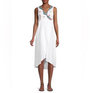 AREA STARS Mayan Embroidered Wrap Dress